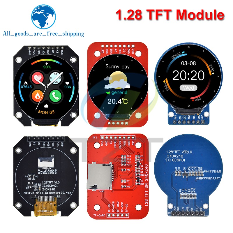 Ã‰cran TFT LCD rond pour Ardu37, technologie RVB, pilote GC9A01, 4 fils, interface Ã©ventuelles I, 1.28x240 PCB, 240 pouces, 240x240 n° 1