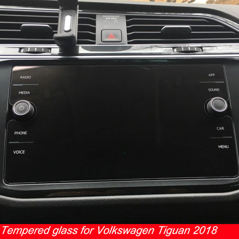 Protecteur d'écran tactile LED en verre trempé, écran de navigation de voiture, 8 , adapté pour Volkswagen Tiguan Atlas 2018 2019 n° 1