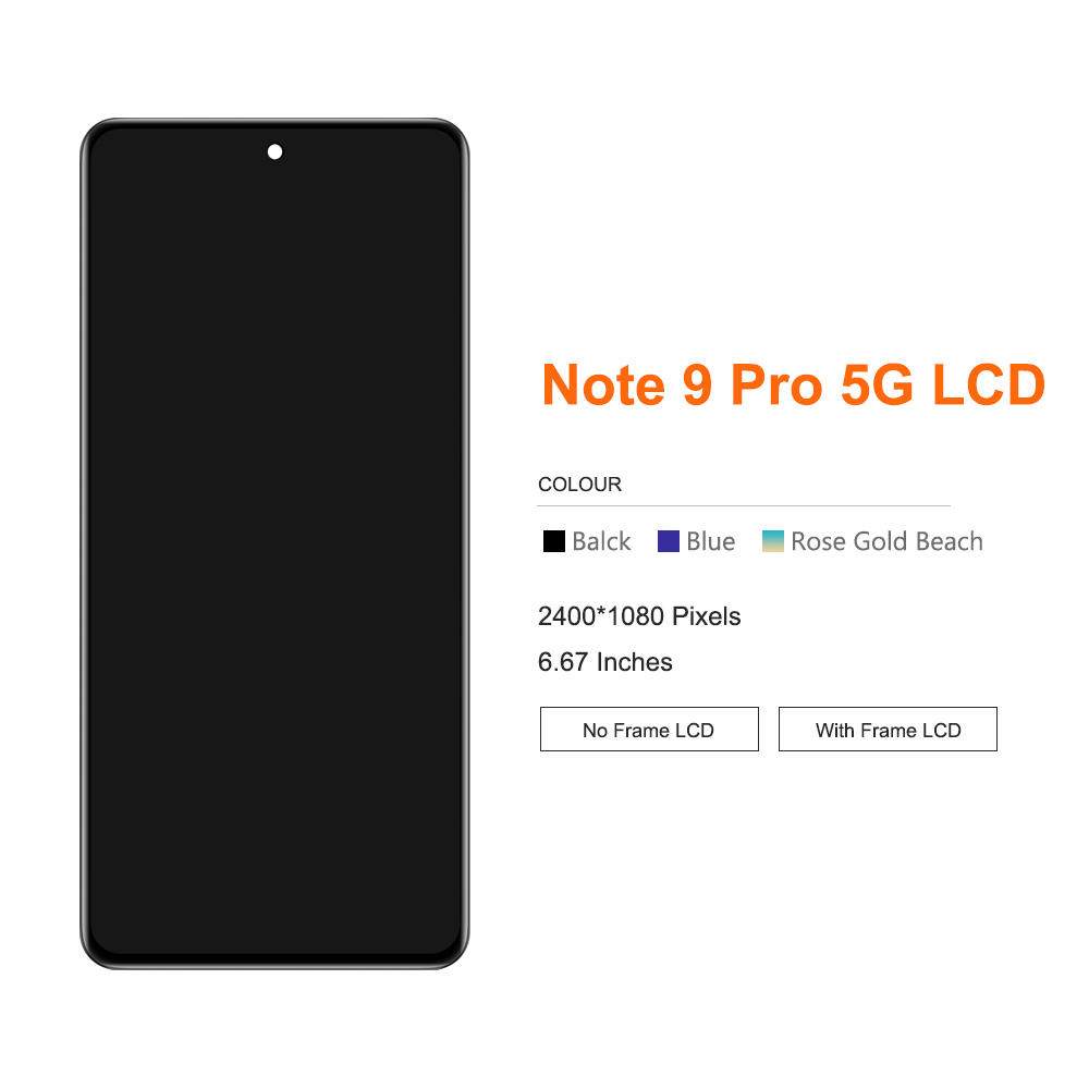 Ã‰cran tactile LCD de remplacement, 6.67 pouces, pour Xiaomi Redmi Note 9 Pro 5G MPF J17C, original n° 2