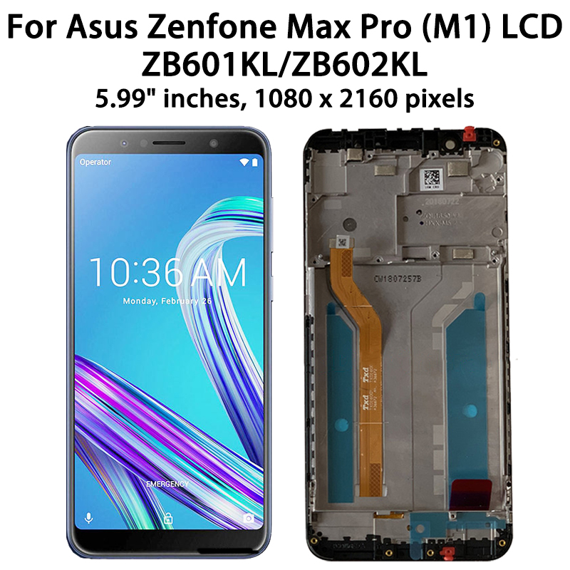 NumÃ©riseur d'Ã©cran tactile LCD, 5.99 , adaptÃ© pour Bali Zenfone Max Pro, Dallas, ZB60, verrerie L, ZB602KL, X00TD, X00TDB, X00TDA, X00T, X00TDE n° 4