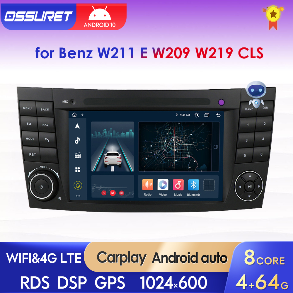 Autoradio Android Carplay, Audio StÃ©rÃ©o, Lecteur VidÃ©o, Limitation RDS, 2 Din, Benz W211 E W219 CLS WGeneCLK W463 G 2002-2011 n° 1