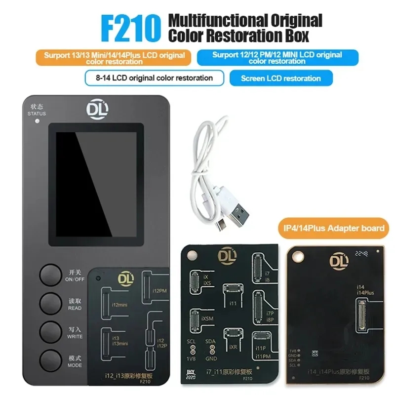 Programmeur de rÃ©cupÃ©ration True Tone DL F210, pas besoin d'Ã©cran d'origine pour iPhone 8 ~ 13/mini XS 11/12 14 LCD, outils d'affichage de copie d'origine n° 1