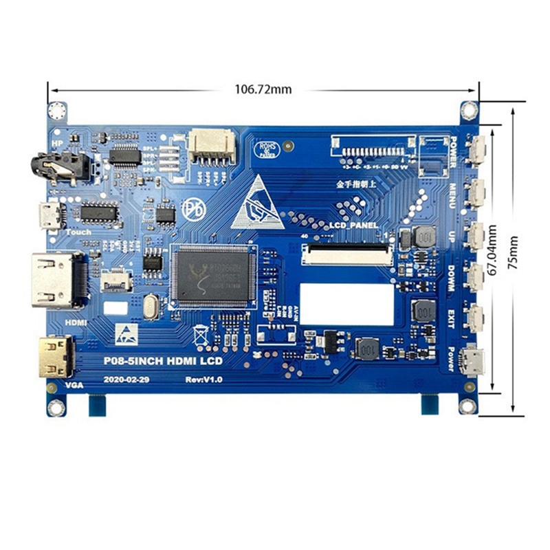 Support de carte de pilote d'affichage Ã  Ã©cran LCD, moniteur tactile LCD, carte de pilote pour Raspberry Pi, 800x480, 5 pouces n° 6