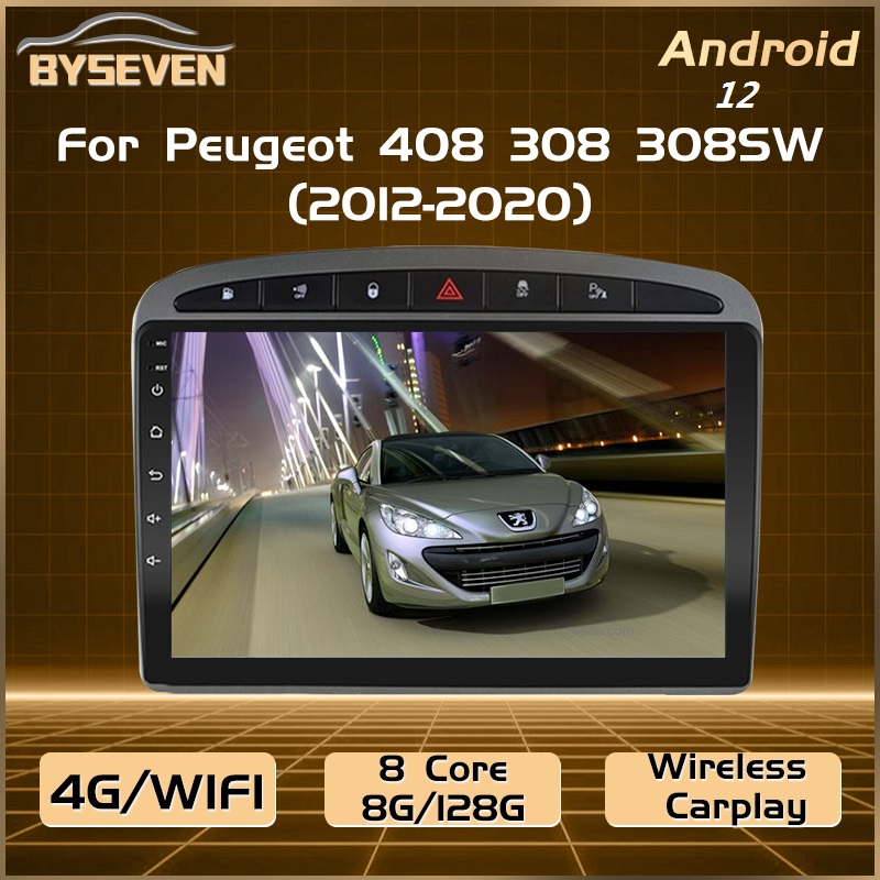 Autoradio Android 12, Navigation GPS, 4G, StÃ©rÃ©o, UnitÃ© Centrale, Lecteur de Limitation de Voiture pour KIT 408, 308, 308SW, 2010-2016 n° 1