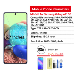 6.7 ''affichage d'origine pour Samsung Galaxy A71 5G LCD Ã©cran tactile numÃ©riseur assemblÃ©e pour Samsung A71 5G A716F A716F/DS small picture n° 2