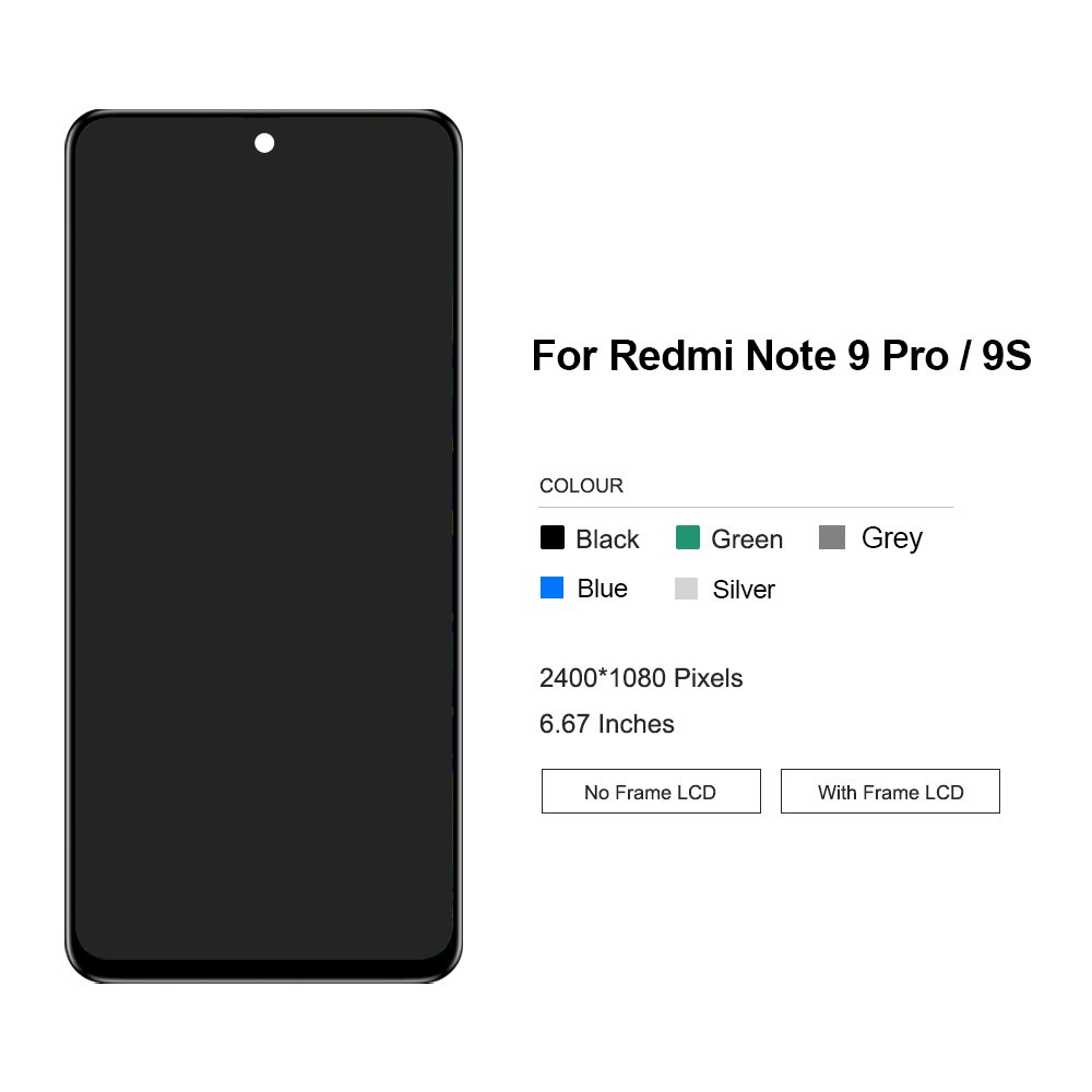 Ã‰cran tactile LCD de remplacement, 6.67 pouces, pour Xiaomi Redmi Note 9S, Redmi Note 9 Pro, original n° 2