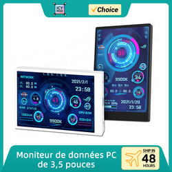 Moniteur LCD avec coque en mÃ©tal, Ã©cran secondaire PC, 3.5 , 320x480, mini IPS, PC de jeu, bricolage, dÃ©tecteur de donnÃ©es de tempÃ©rature, tela monitorTrio small picture n° 1