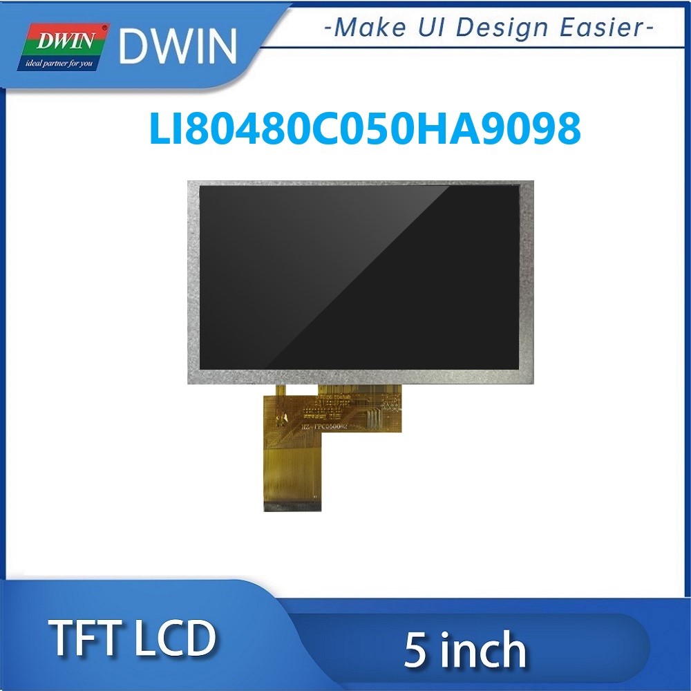 DWIN-Ã‰cran LCD TFT IPS avec Wild RVB, Haute LuminositÃ©, 5 Pouces, 900nit, 800x480, LI80480C050HA9098 n° 2