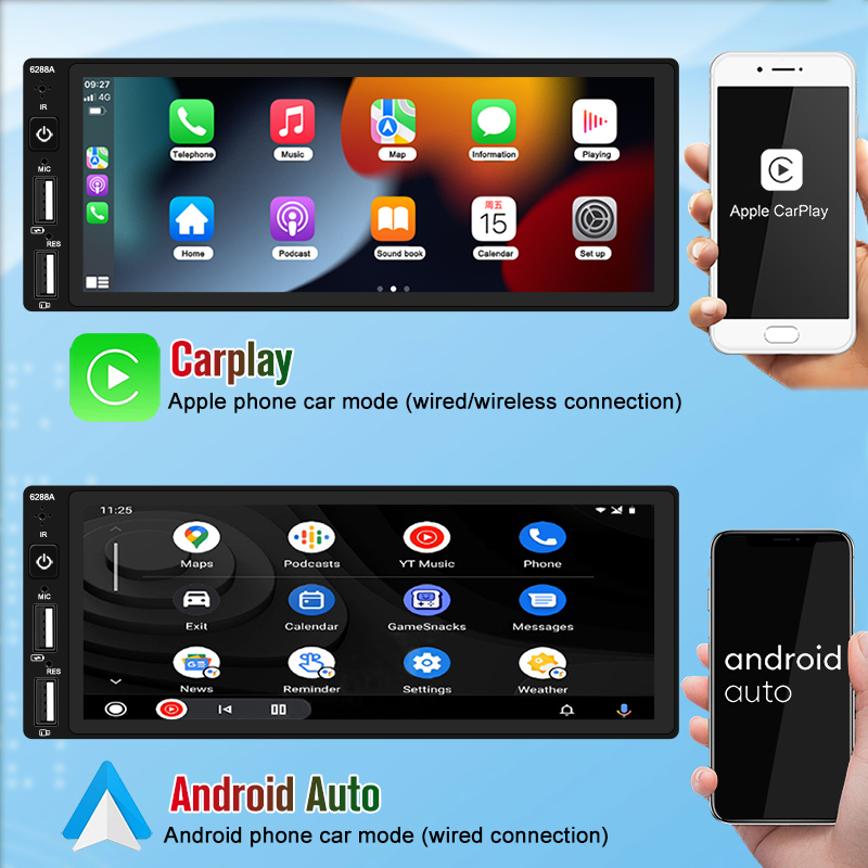 Autoradio Android StÃ©rÃ©o avec Ã‰cran Tactile HD, Lecteur MP5, Bluetooth, USB, FM, UnitÃ© Centrale, Limitation Autoradio, 6.86 , 1 Din n° 2