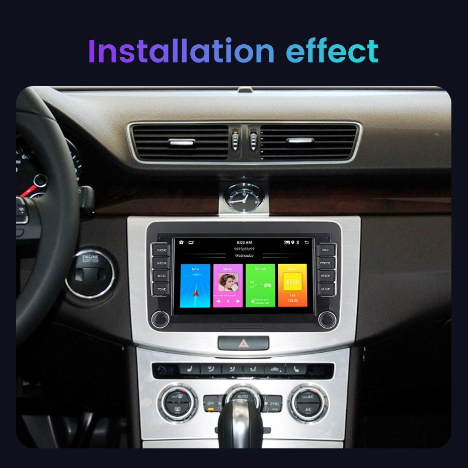 Autoradio Android 12 avec camÃ©ra de recul, 2DIN, pour VW Volkswagen Tiguan Touran Caddy Jetta Polo Passat n° 2