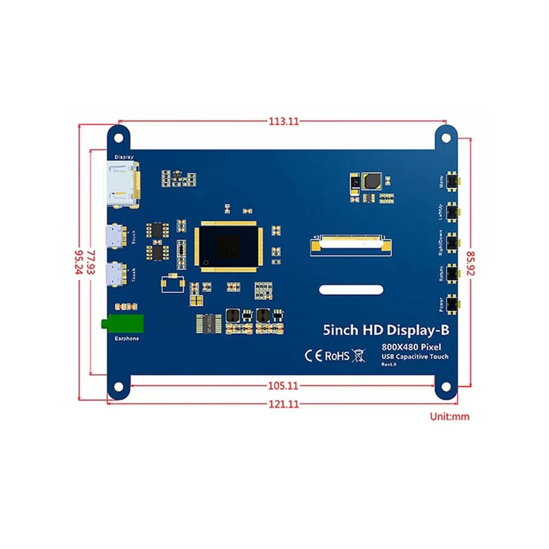 MÃ¼nrow-Ã‰cran Tactile Portable de 5 Pouces, Compatible HDMI, Puzzles 800x480, Affichage LCD, Raspberry Pi 4 n° 3