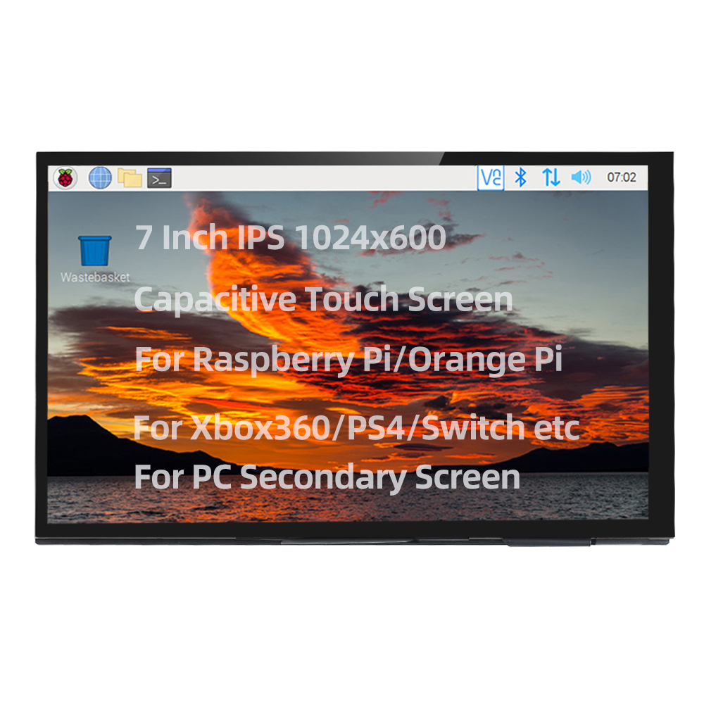 Ã‰cran tactile LCD Raspberry Pi, Ã©cran secondaire, compatible HDMI, IPS 1024x600 HD, RPI 4B 3B + 3B OPI 5 PC, AIDA64, 7 pouces n° 2