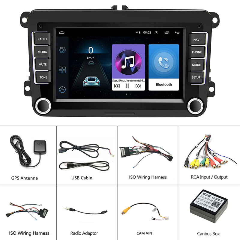 Autoradio Android 10, 7 Pouces, GPS, WiFi, CarPlay, StÃ©rÃ©o, Accessoires pour Voiture VW Golf MK5 MK6 Jetta RCD330 n° 3