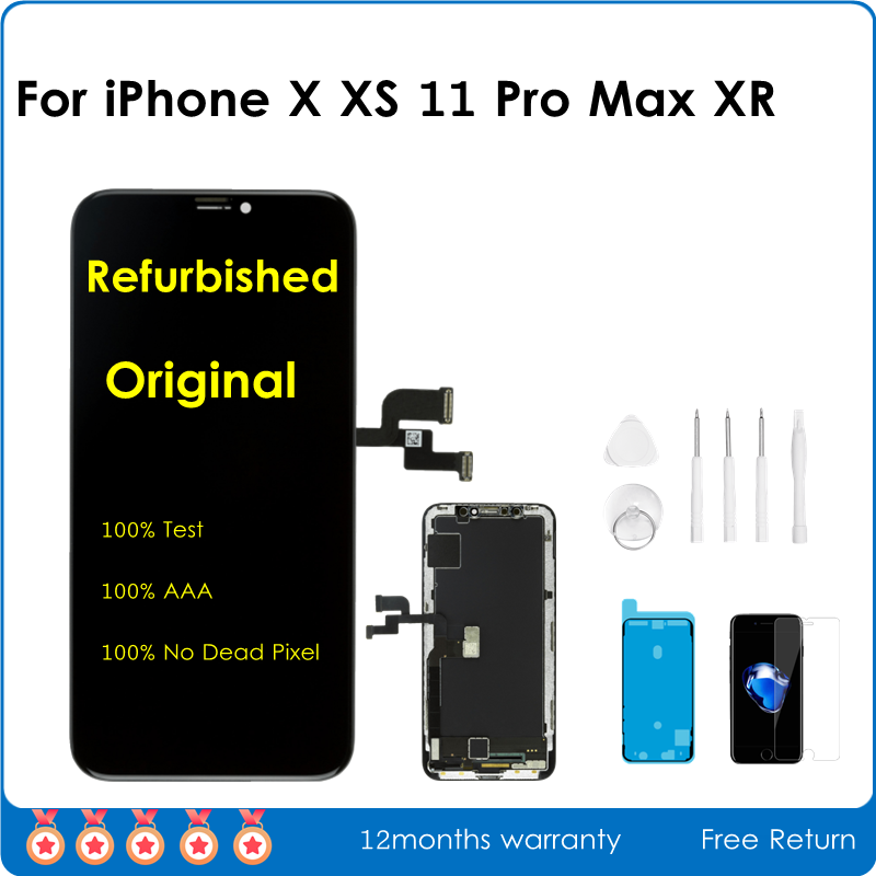 Ã‰cran LCD 100% d'origine remis Ã  neuf, pour iPhone X Poly XS Max 11 Pro Max, avec True Tone, AAA n° 1