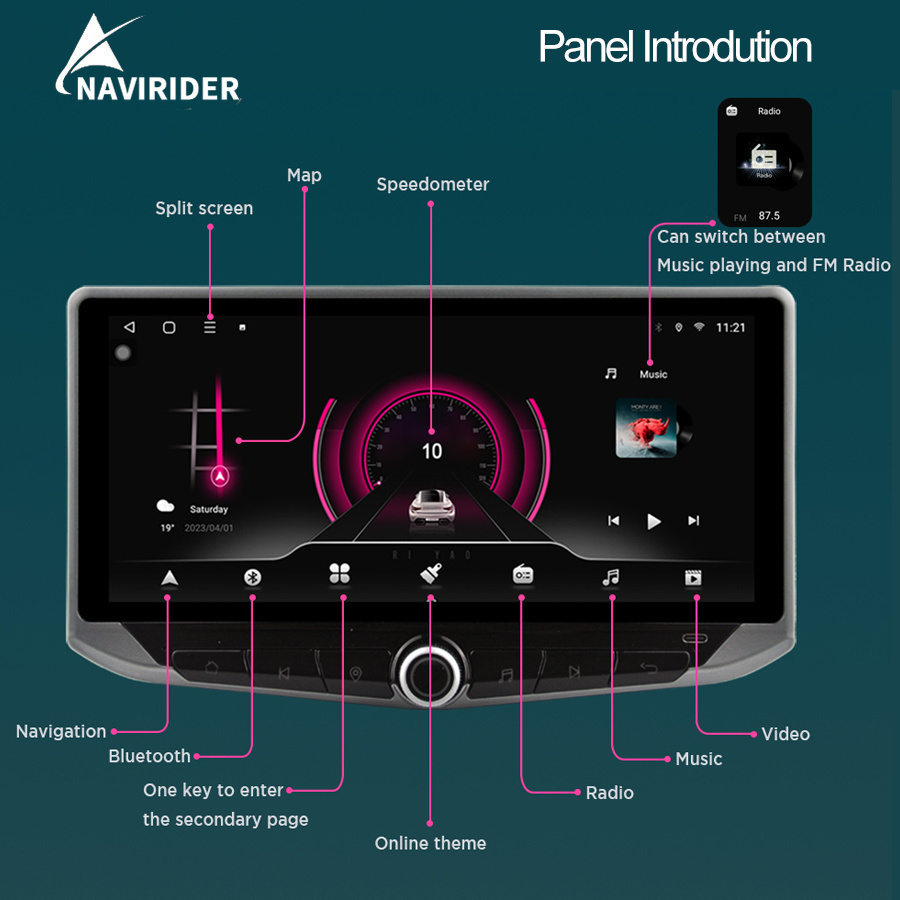 Autoradio Android 12, Ã‰cran Qled 10.88 Pouces, Navigation GPS, Bluetooth, Carplay, StÃ©rÃ©o, Lecteur VidÃ©o, pour Voiture Renault Clio 3 (2005-2014) n° 6