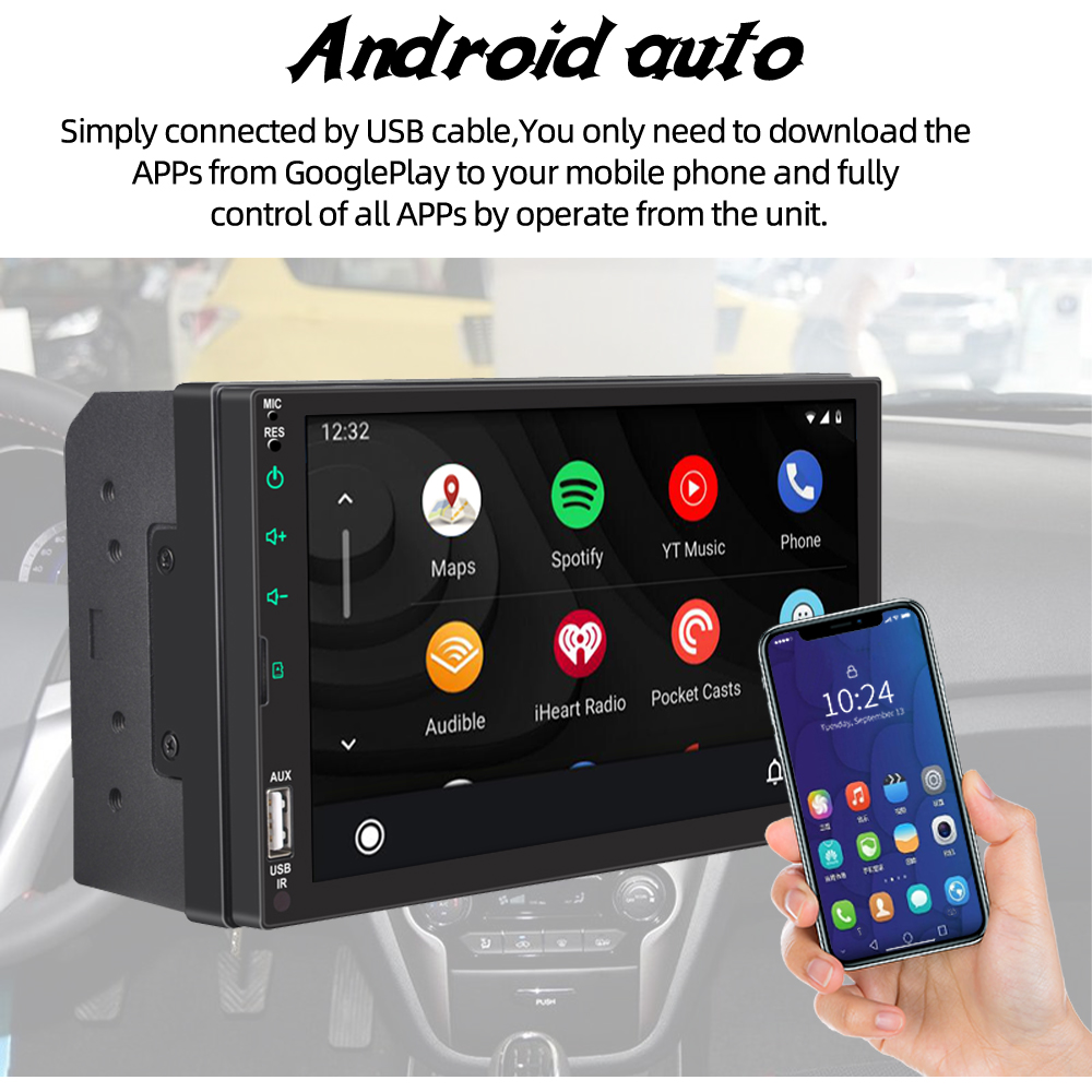 Autoradio Android sans fil, 7 , MirrorLink, Carplay, 2DIN, lecteur MP5, Ã©cran tactile, puzzles n° 4