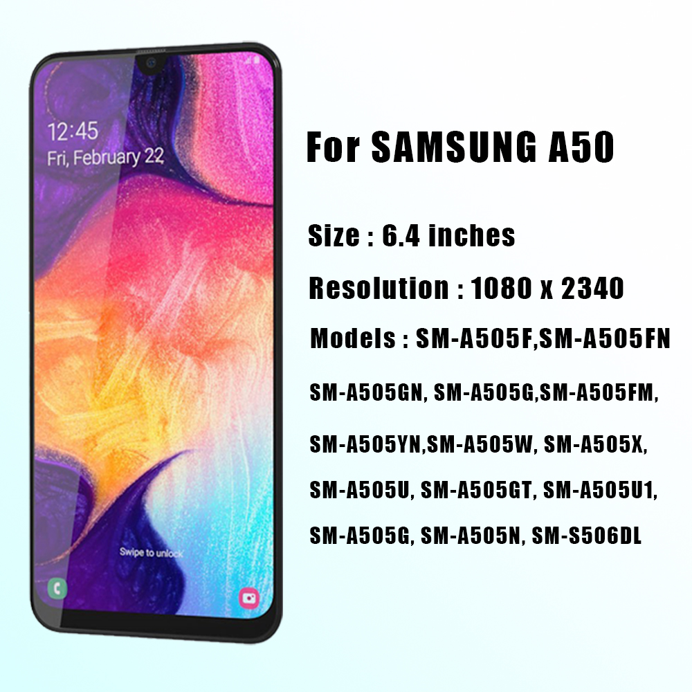 Ã‰cran AMOLED pour Samsung A50 LCD SM-A505 LCD Ã©cran tactile HÃ©bergements eur avec cadre pour Samsung Galaxy A50 lWind n° 2