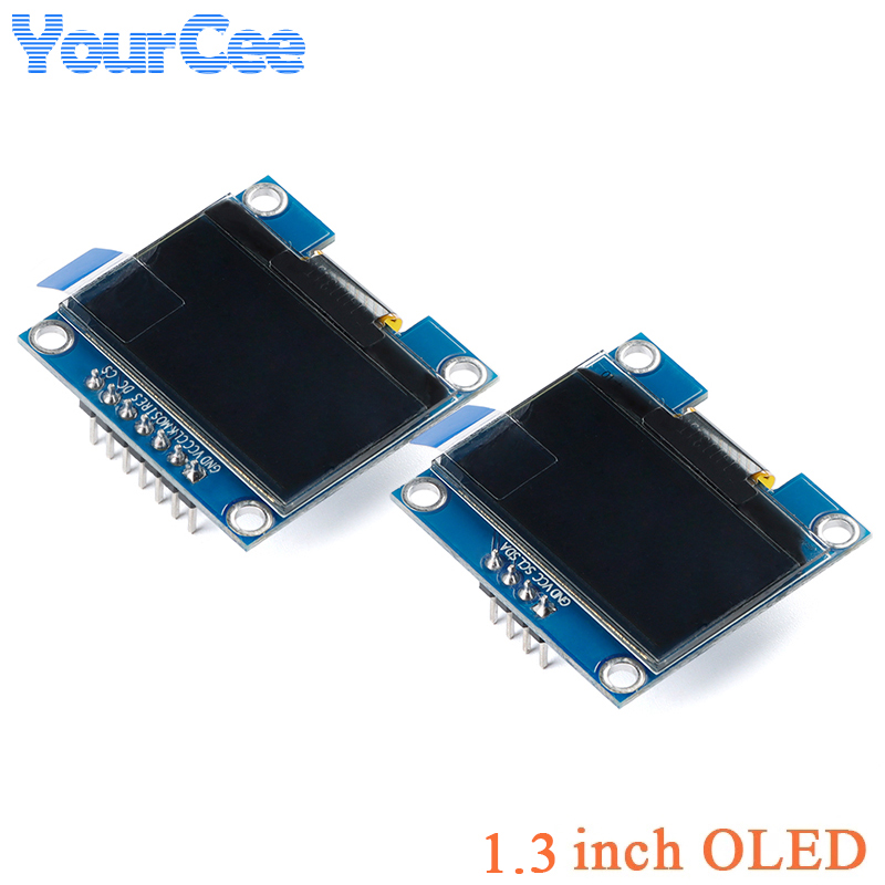 Ã‰cran LCD OLED de 1.3 pouces 1.3 pouces, Module d'affichage blanc bleu SH1106 12864x64 128 SPI IIC I2C communiquer * 64 4 broches 7 broches n° 1