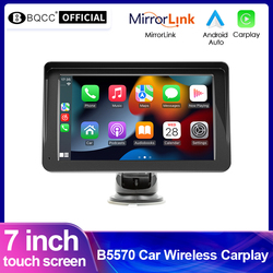 BQCC-Autoradio sans fil portable avec Ã©cran tactile, lecteur MP5 vidÃ©o, Apple CarPlay, Android Auto, StÃ©rÃ©o, Limitation, 7 pouces small picture n° 1