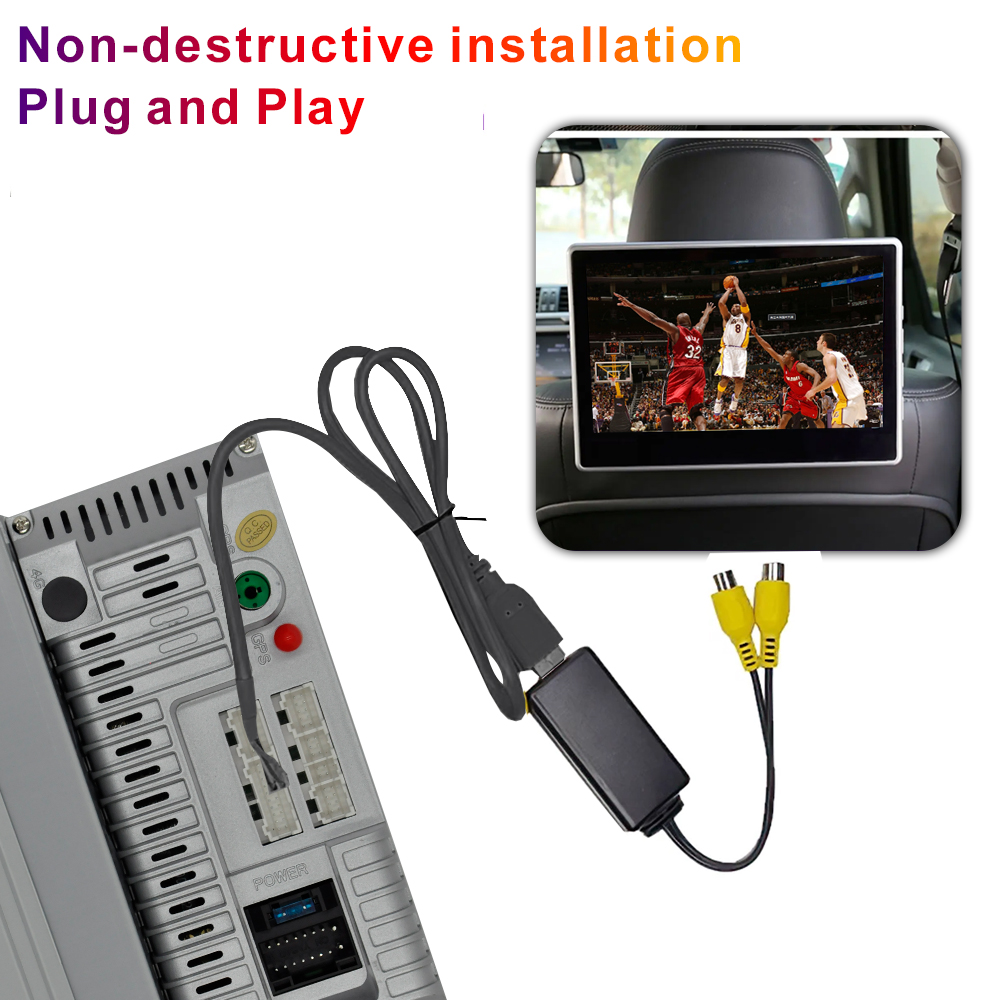Câble de sortie vidéo USB Android, sortie de ligne RCA, sortie AV pour autoradio, limitation, lecteur, toit, sauna, écran de repos, HD, adaptateur USB vers RCA n° 4