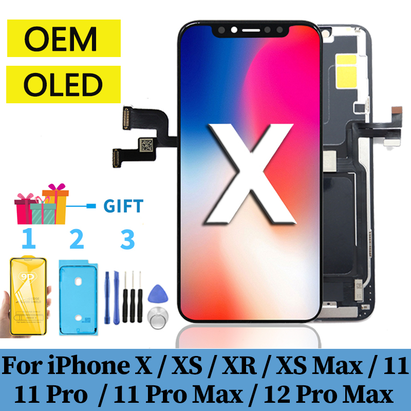 Bloc Ã©cran tactile LCD OLED de remplacement, sans frÃ©quence, pour iPhone X, Poly, XS Max, 11 Pro Max, 12 Pro, original n° 1