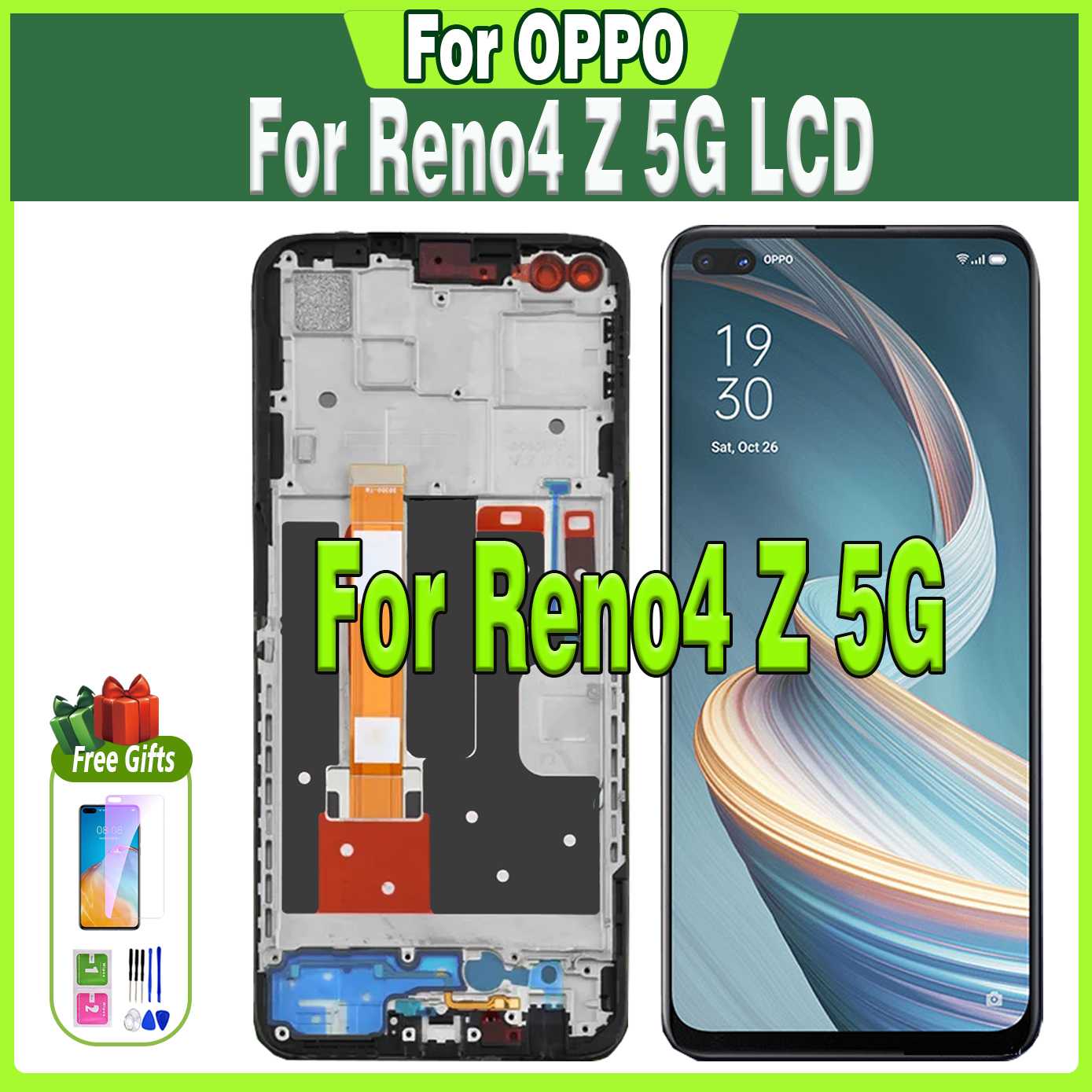 Numériseur d'écran tactile d'origine pour OPPO Reno4 Z 5G, écran LCD, pièces de rechange, 100% testé, 6.57 , CPH2065 n° 1