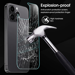 Film de protection arriÃ¨re en verre HD pour iPhone, couverture complÃ¨te, pour modÃ¨les 15, 15 Pro Max, 15 Plus small picture n° 3