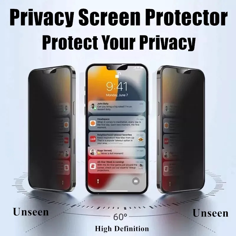 Protecteur d'Ã©cran de confidentialitÃ© pour iPhone, verre anti-espion pour iPhone 14 Pro Max, 13, 12, 11, 15 Max, Poly 7, 8 Plus, SE 2022, verre Guatemala, 3 piÃ¨ces n° 2