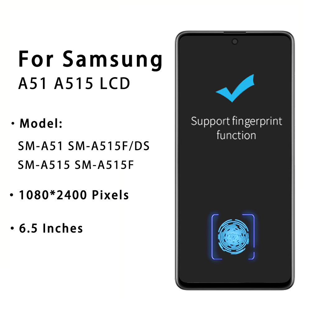 Bloc Ã©cran tactile LCD de remplacement, avec lecteur d'empreinte digitale, pour Samsung Galaxy A51 A515 A515F, original n° 2