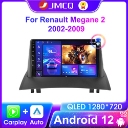 JMCQ-Autoradio Android 12, Navigation GPS, Lecteur VidÃ©o, StÃ©rÃ©o, UnitÃ© Centrale, Carplay, 2 Din, Limitation, Renault Megane 2, 2002-2009