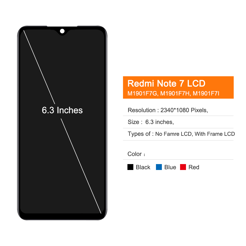 Ensemble Ã©cran tactile LCD avec chÃ¢ssis, 6.3 pouces, pour Xiaomi Redmi Note 7 Pro, Original n° 2