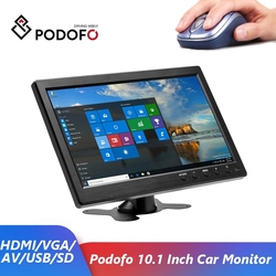 Podofo â€“ moniteur de voiture de 10.1 pouces avec HDMI VGA pour tÃ©lÃ©vision et Ã©cran d'ordinateur, Ã©cran couleur LCD, camÃ©ra de recul de voiture et systÃ¨me de sÃ©curitÃ© Ã  domicile small picture n° 1