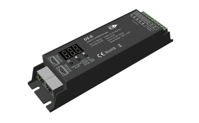 D4-E D4-P 4 la Manche PWM DMX DÃ©codeur D5-E D5-P 5CH DMXorgContrmatÃ©rielle Affichage NumÃ©rique XLR3 RJ45 DC12-36V 24V Pour RVB RVB + CCT Bande n° 4