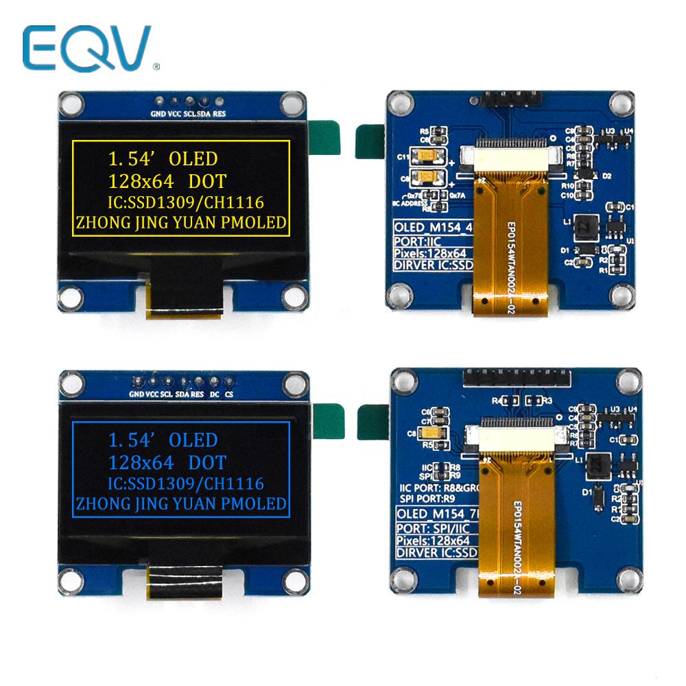 Ã‰cran LCD OLED Tech pour Ardu37, technologie d'affichage LED, interface Ã©ventuelles I IIC I2C, 4 broches, 7 broches, 1.54 pouces, 1.54 pouces, 12864x64, SSD1309 n° 1