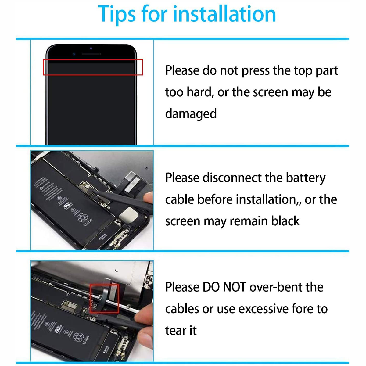 Ensemble complet d'Ã©cran LCD de remplacement pour iPhone 8 7 6S 6 Plus, assemblage de HÃ©bergements eur d'Ã©cran d'invitation avec camÃ©ra avant et rÃ©cepteur de tÃ©lÃ©phone n° 4