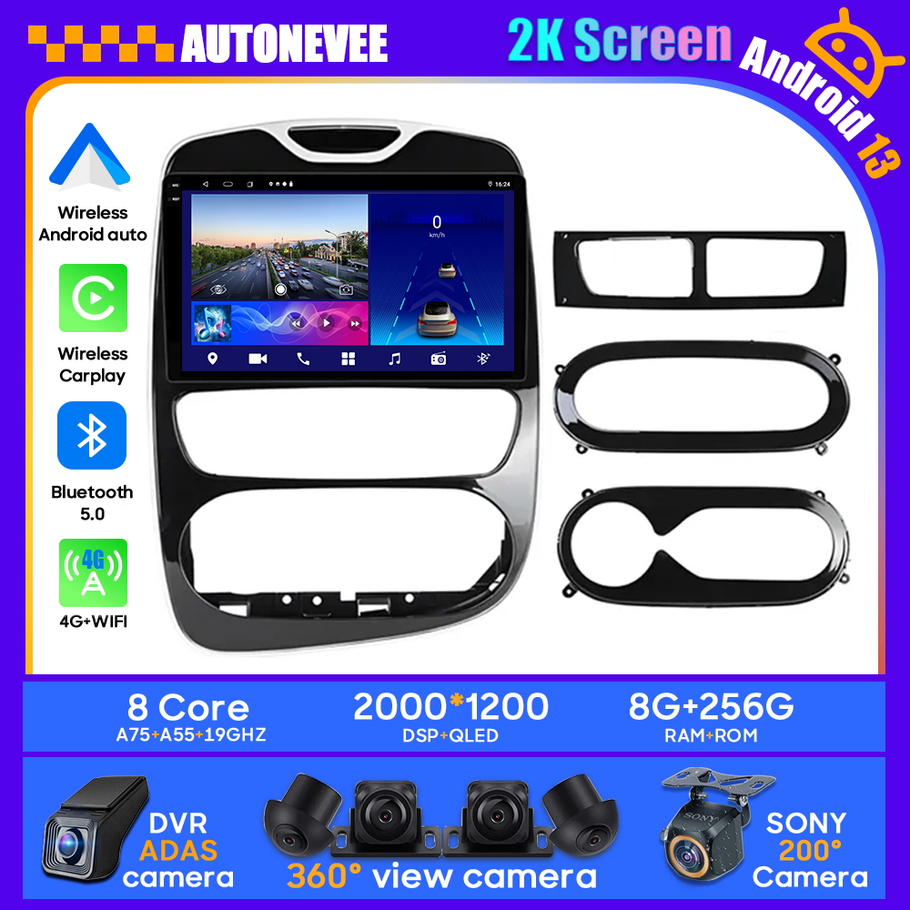 Autoradio Android pour Renault Clio 4, BH98, SHIRT 98, 2012-2019, unitÃ© de limitation stÃ©rÃ©o, lecteur radio, GPS, BT, Carplay, Android Auto, No 2Din, DVD n° 1