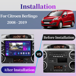 Autoradio Android, Carplay, Navigation GPS, QLED, Ã©cran tactile, lecteur multimÃ©dia pour voiture citroÃ«n Berlingo 2 B9, Peugeot Partner (2008 2009 2010 2011 2012 2013 2014 2015 2016 2017 2018) small picture n° 3