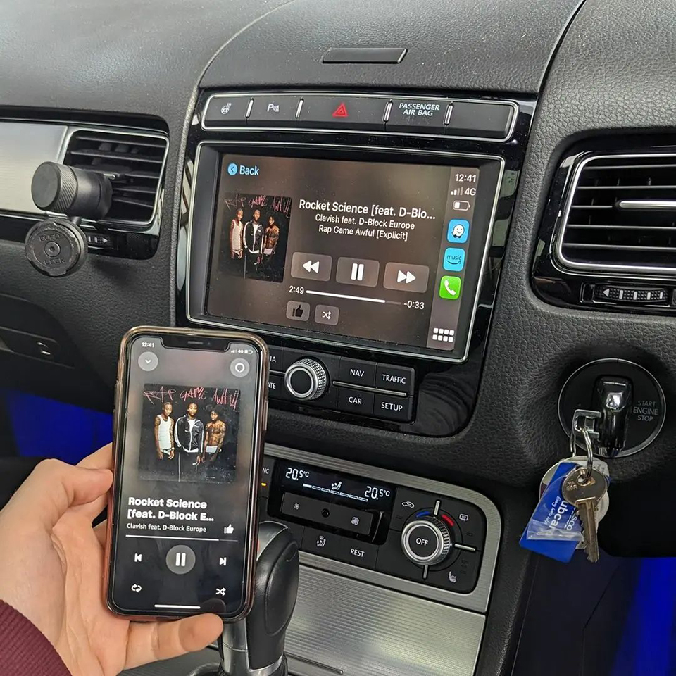 Apple Carplay sans fil pour VW Touareg, mise à niveau de l'écran d'origine, radio Android Auto, caméra de stationnement des barrage, iCarPlay, RNS850 n° 1
