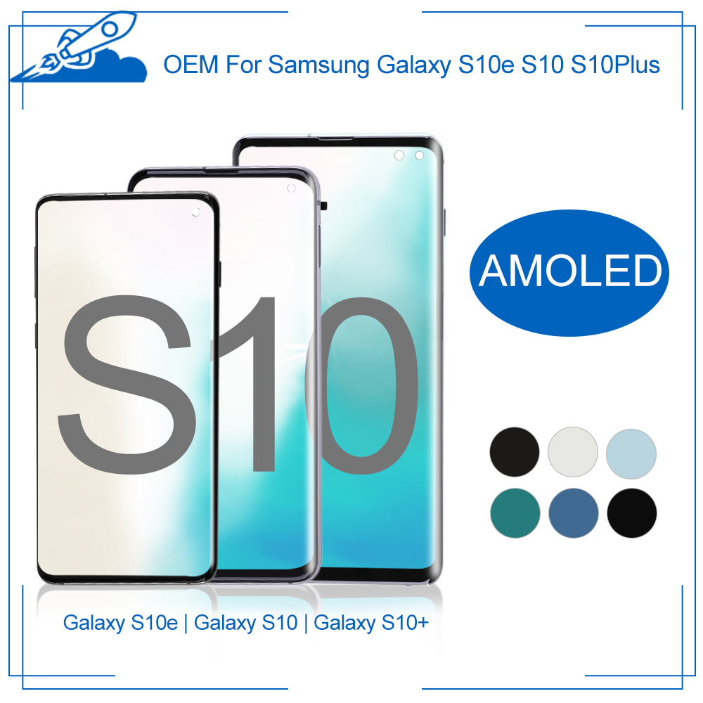 Ensemble Ã©cran tactile OLED AMOLED de remplacement, avec chÃ¢ssis, pour Samsung Galaxy S10 S10e Plus, flambant neuf n° 1