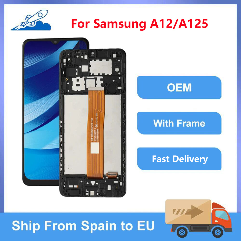 OEM pour Samsung Galaxy A12 A125F A125M LCD Ã©cran tactile numÃ©riseur assemblage Ã©cran LCD de remplacement piÃ¨ces de rÃ©paration avec cadeau n° 1