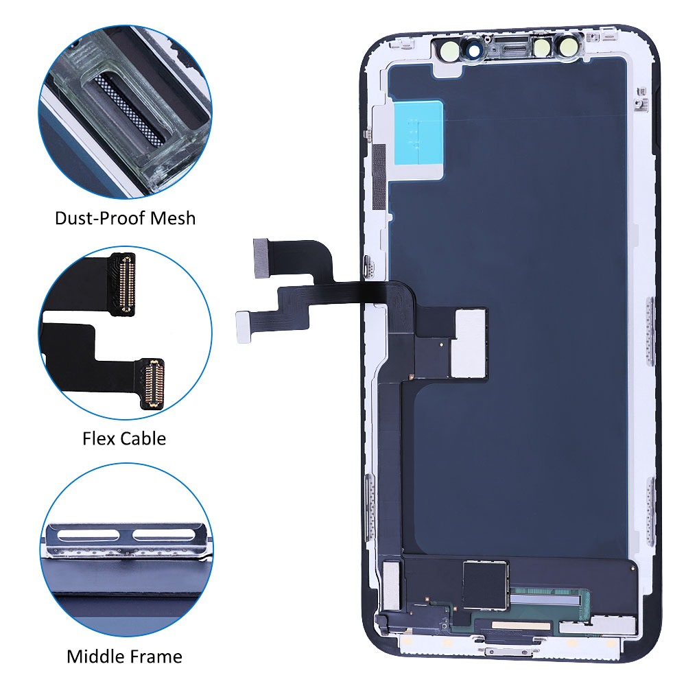 Elekworld-Ensemble Ã©cran tactile LCD 3D, pour iPhone X OLED XS MAX Poly 11 12 Pro 13 Mini 14 Plus n° 3