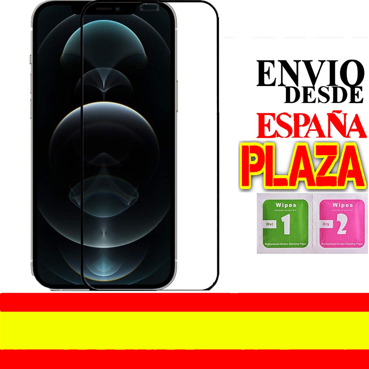 Protecteur d'écran 9H, en verre trempé, noir, Compatible avec Apple iPhone 12 Pro movl-lorenzomanie n° 1
